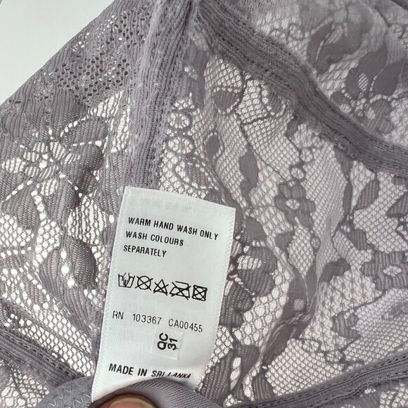 NWT- 34l- Freya Offbeat Side Support Bra in Mineral Grey - Purple/Pink lace - Picture 10 of 10